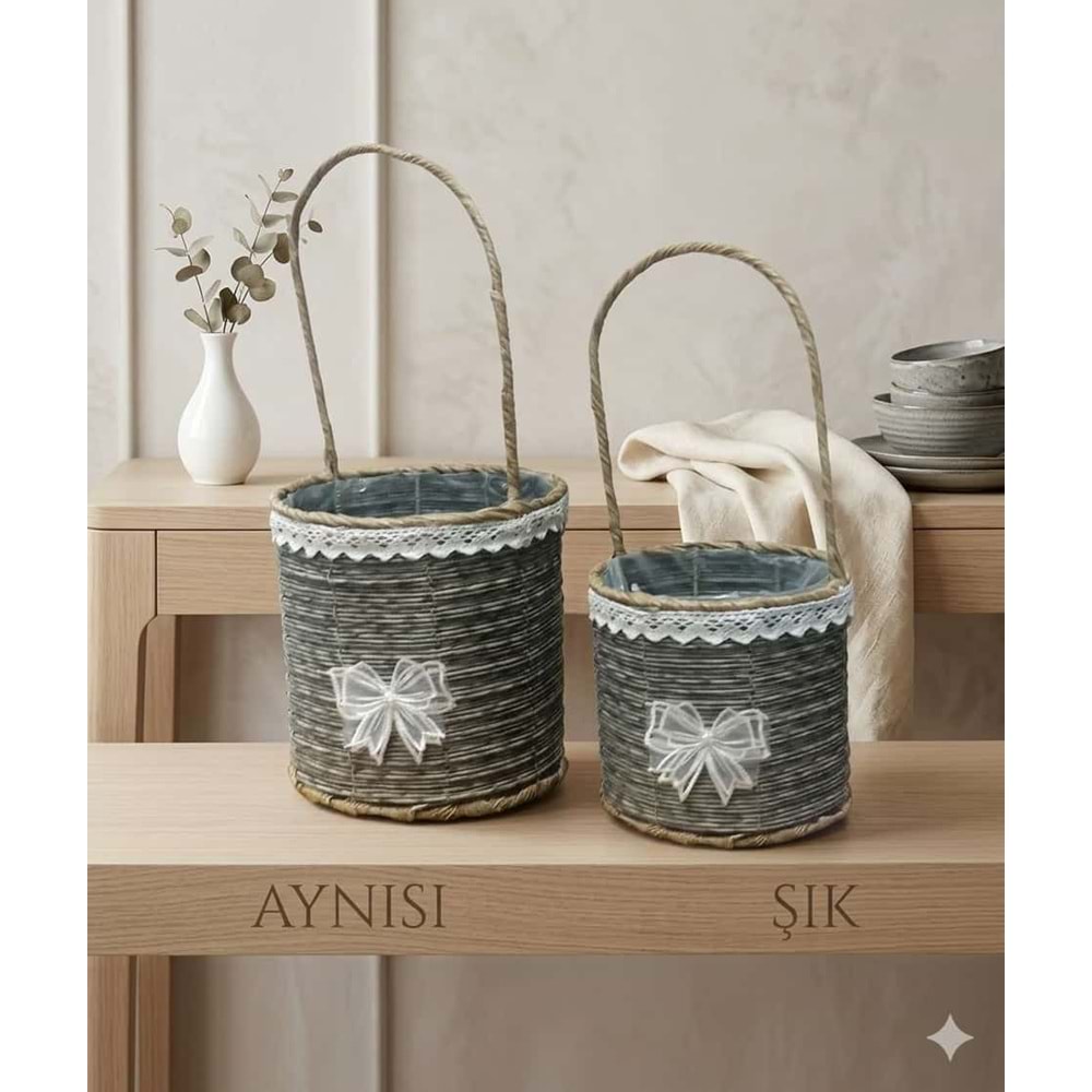 ASHOME 2 Lİ YUVARLAK ASKILI SAKSILIK *32