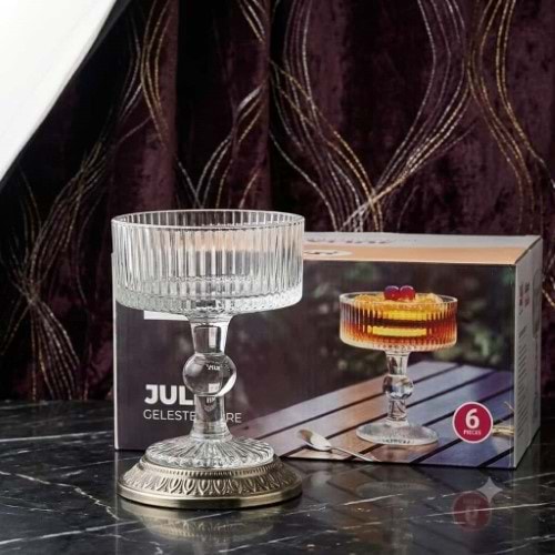 İPEK LULIA GELLY CAM AYAKLI KASER 260 ML