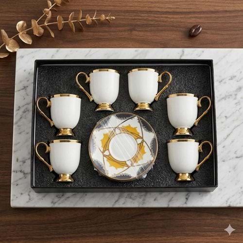 ARZUHAL PRİZMA DESEN TABAKLI KAHVE FİNCANI *12