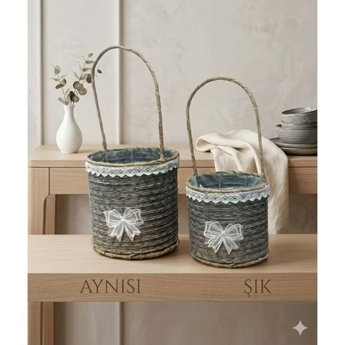 ASHOME 2 Lİ YUVARLAK ASKILI SAKSILIK *32