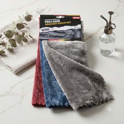 BURAK 3 LÜ SİLPARLAT 40*30 MİKROFİBER BEZ*120