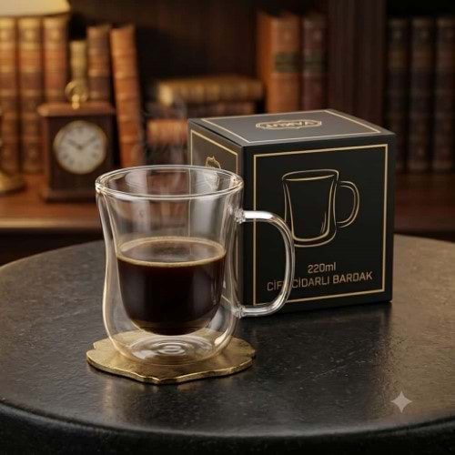 YAKUT ÇİFT CİDARLI KULPLU BAR 220 ML