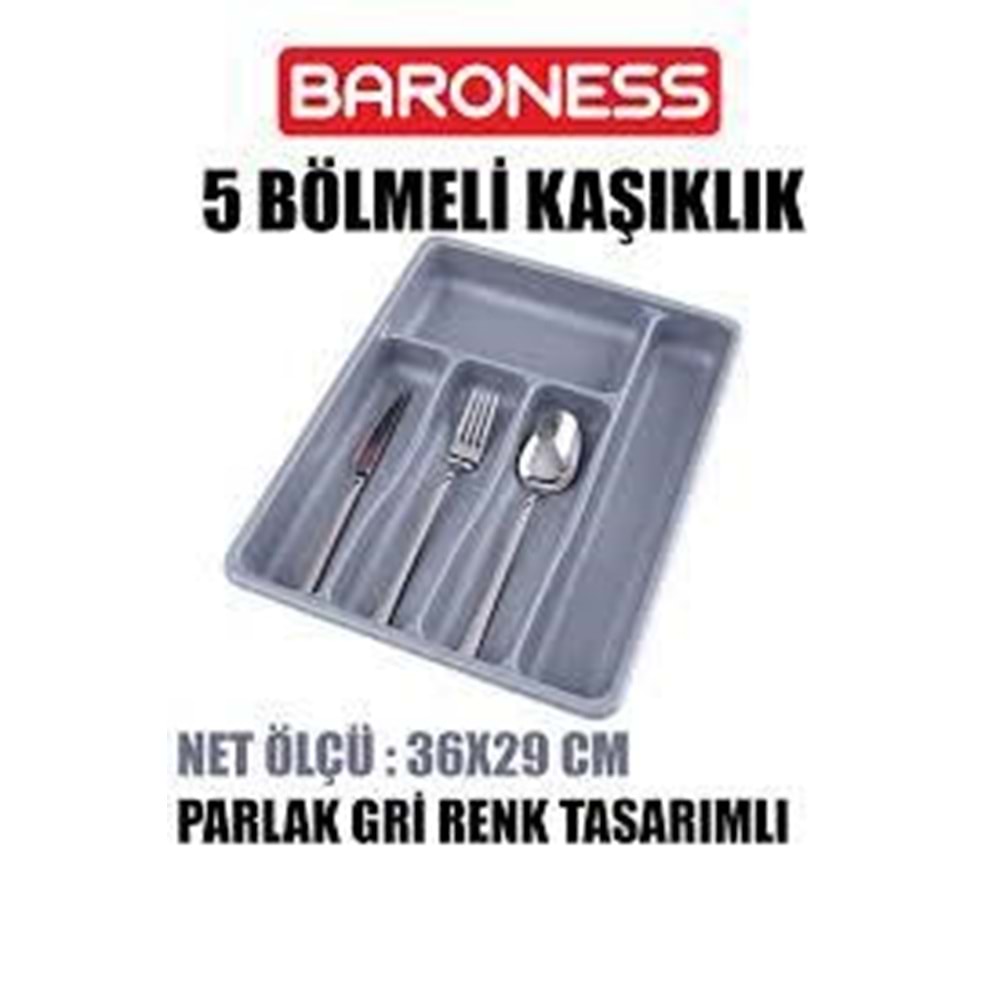 BARONES 5 BÖLMELİ GRİ KAŞIKLIK