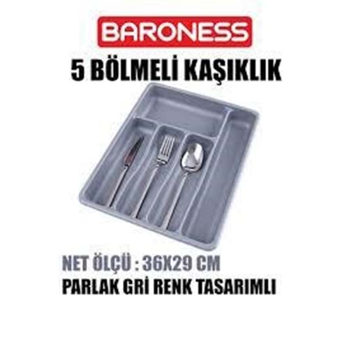 BARONES 5 BÖLMELİ GRİ KAŞIKLIK
