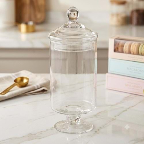 İPEK SCATOLA CAM AYAKLI SUNUMLUK 15*33
