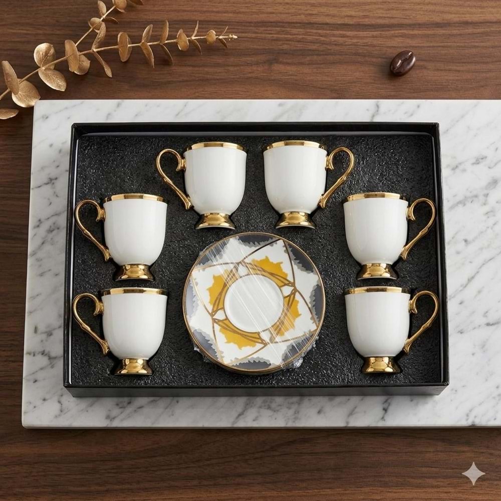 ARZUHAL PRİZMA DESEN TABAKLI KAHVE FİNCANI *12