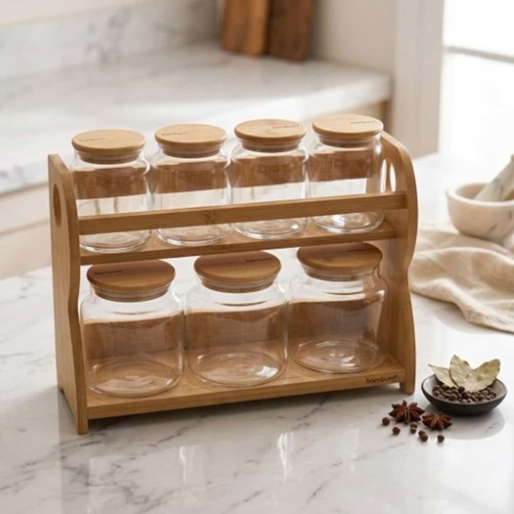 BAMBUM BENCH 8 PARÇA 2 KATLI STANTLI BAHARAT SETİ