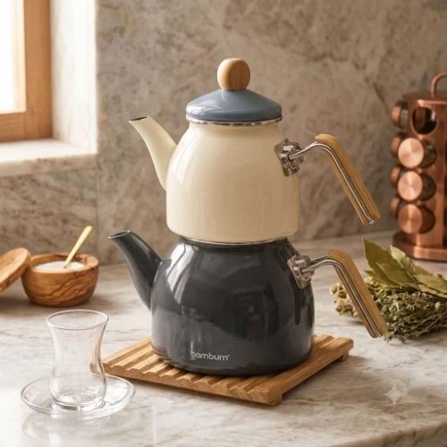 BAMBUM NOSTALJİ KLP ÇAYDANLIK KOYU GRİ *6