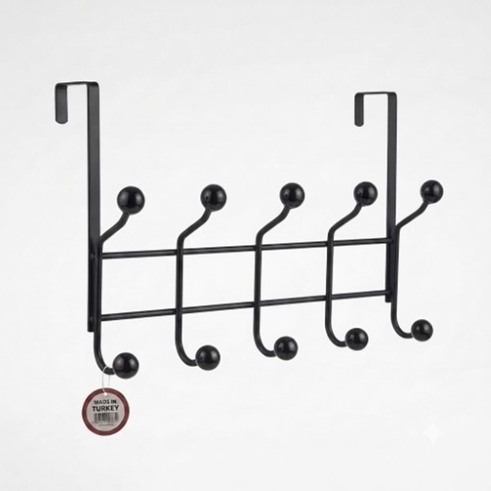 ENFA 6 LI SİYAH BONCUK METAL ASKI *24