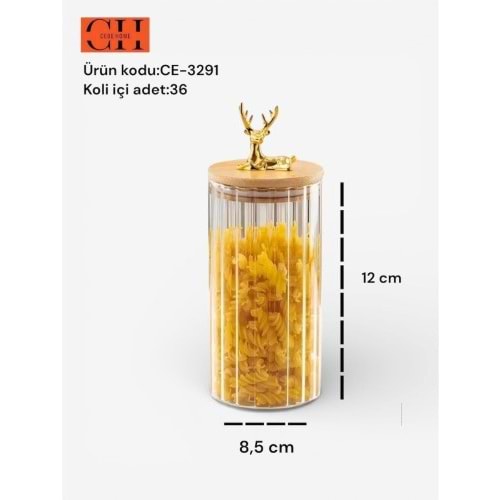 CEBE HOMECAM KAVANOZ 600ML *36 GEYİKLİ