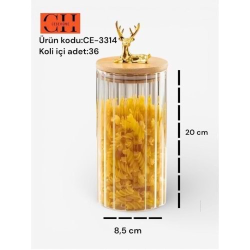 CEBE HOME CAM KAVANOZ 1000 ML *36 GEYİKLİ