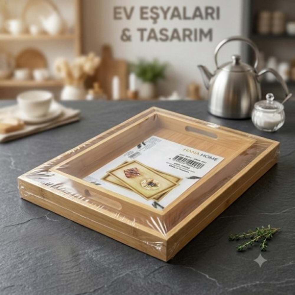 DOGAN 2 Lİ BAMBU TEPSİ