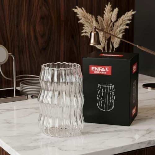 ENFA ÇİZGİLİ HORNEST LATTE BARDAGI