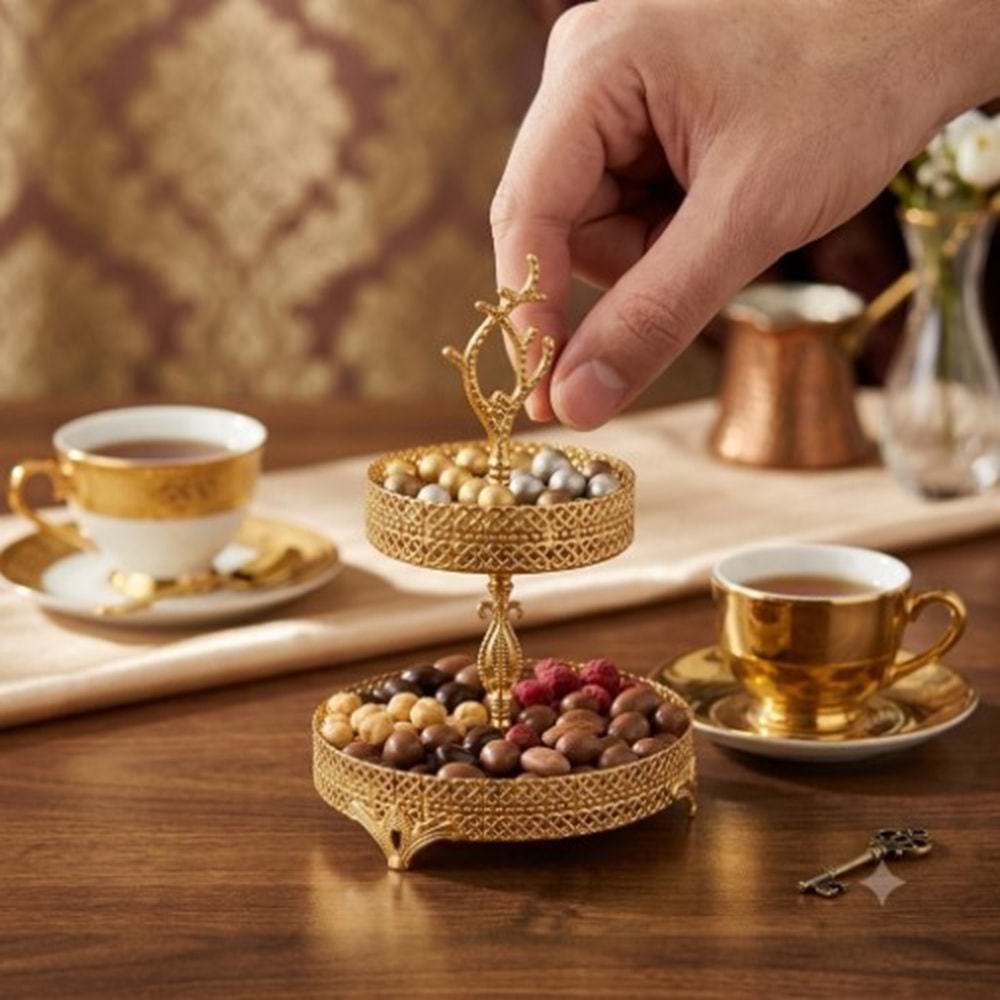 LEİLA SEDEF 2 KATLI MİNİ SUNUMLUK *30