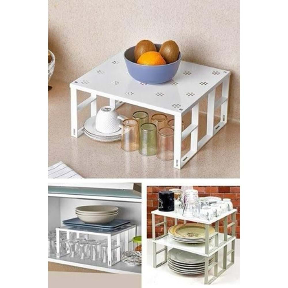 MOTTO FLORİA PURE ÇİÇEK DESENLİ METAL DOLAP İÇİ RAF DÜZENLEYİCİ