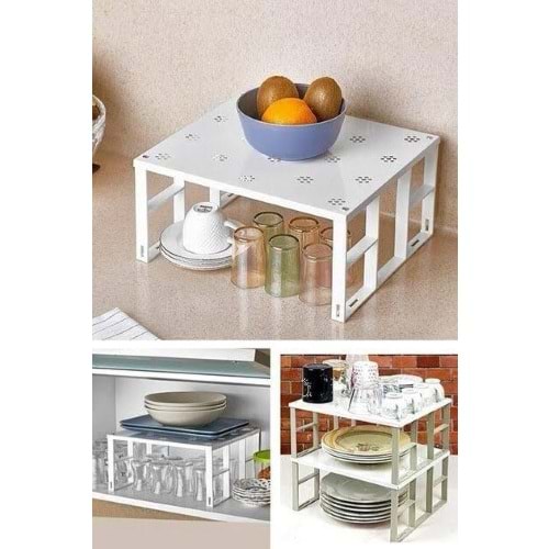 MOTTO FLORİA PURE ÇİÇEK DESENLİ METAL DOLAP İÇİ RAF DÜZENLEYİCİ